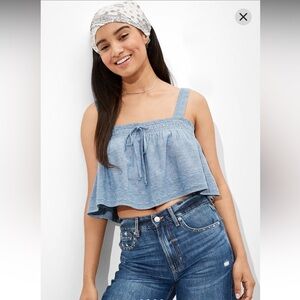 NWOT American Eagle Denim Pattern Tank Top Size Large.